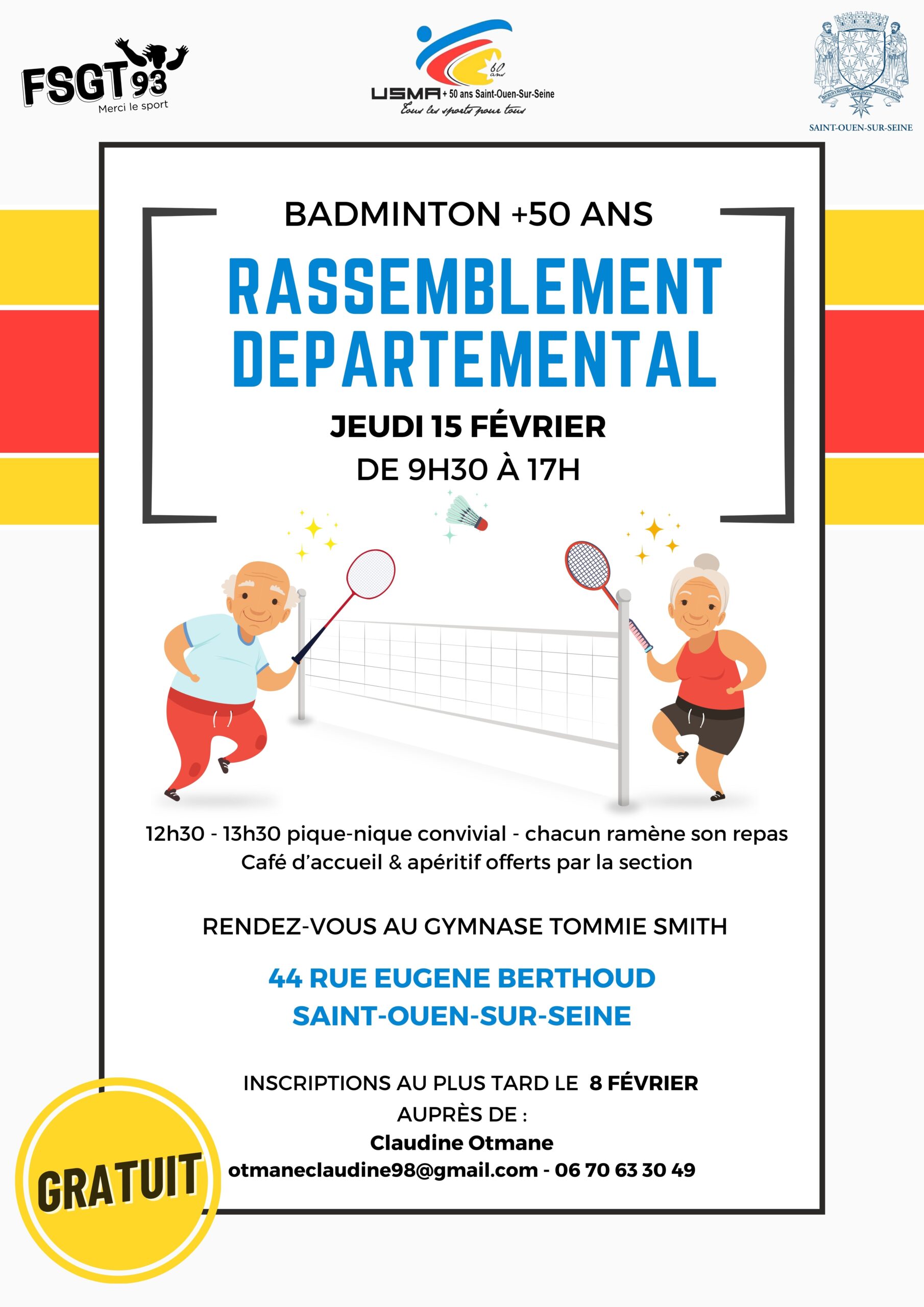 +50ans Badminton : rassemblement départemental